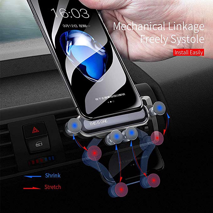 Universal Auto Grip Car Phone Mount Holder Gravity Air Vent Car Auto Clamping Stand