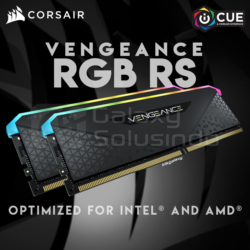 Corsair Vengeance RGB RS 32GB (2 x 16GB) DDR4 3600MHz - Black Memory RAM CMG32GX4M2D3600C18