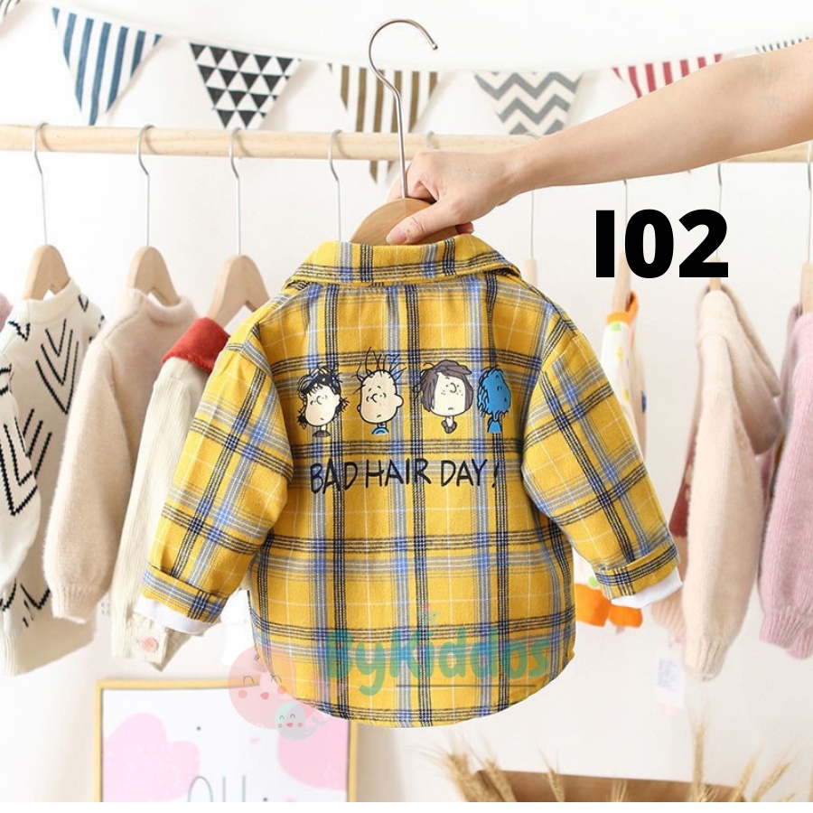 ByKiddos - Kemeja Import Anak Laki Laki Motif Lengan Panjang Bahan Adem High Quality Fashion / Kemeja Import Bayi Part 1