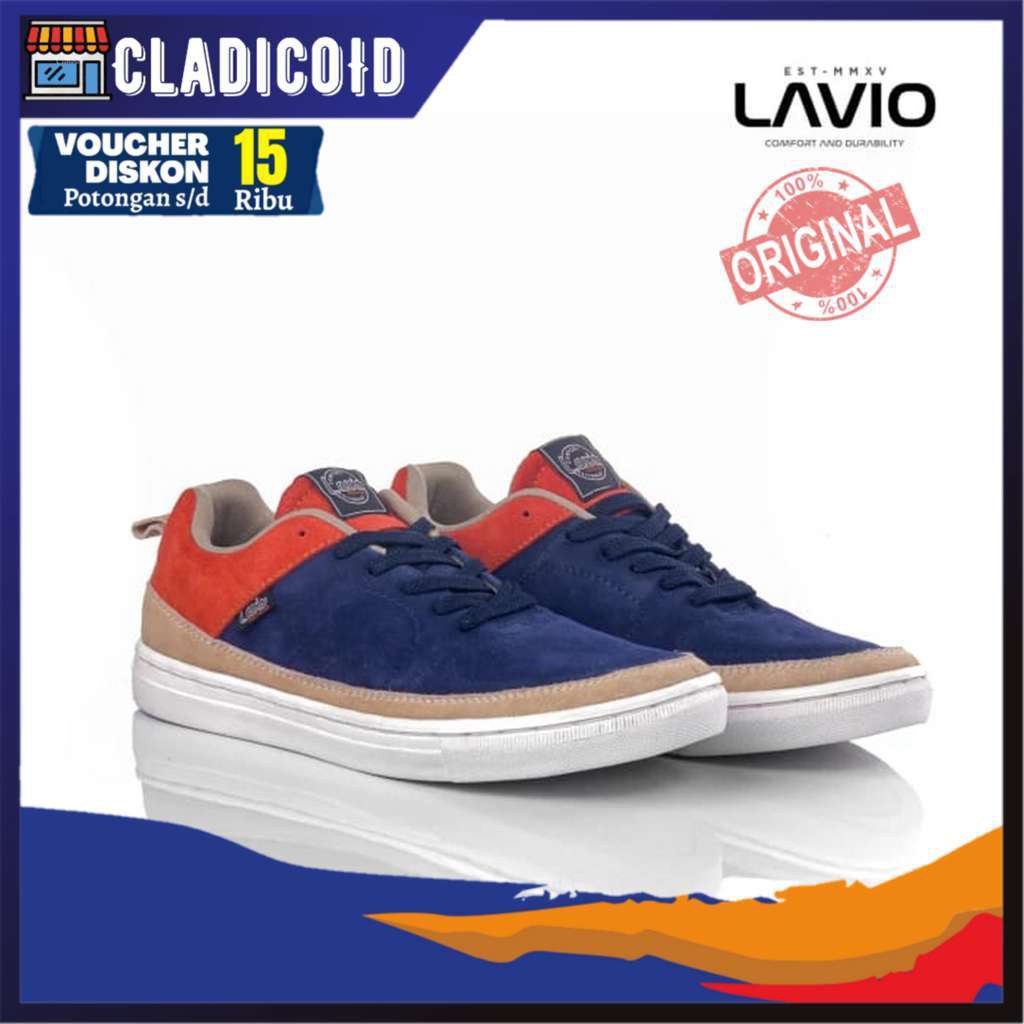 SEPATU SNEAKERS PRIA ORIGINAL BAHAN KULIT ASLI PREMIUM, SNEAKERS KEREN, SEKOLAH, KULIAH LAVIO VALLEY