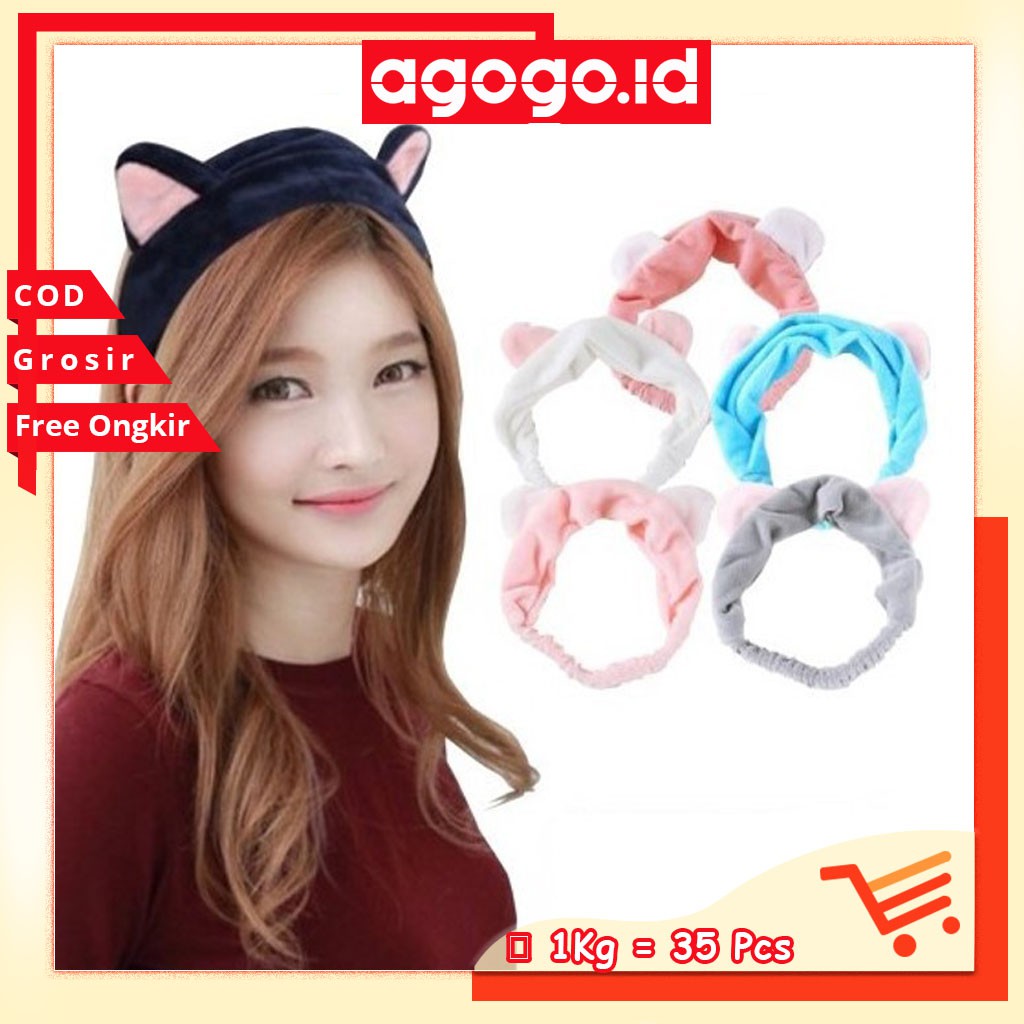 AGG-32  Bando Telinga Kucing Headband Mandi Headband Facial Lucu