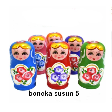 Boneka Rusia MATRYOSHKA 5 Susun Import Kado Unik Boneka kayu