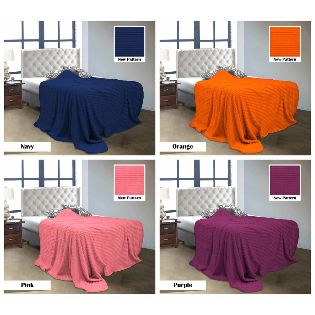 Selimut Luxury Quincy Vallery Super Soft Warna Polos Embos