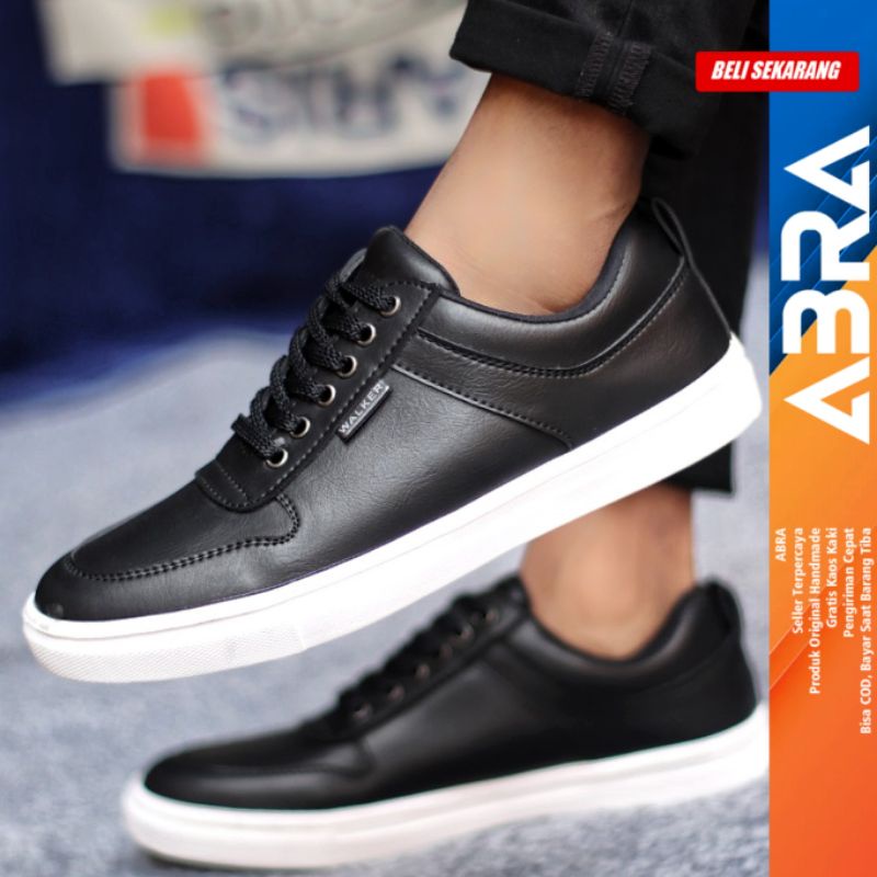 Sepatu Kasual Kulit Pu Casual Sneakers Gaya Santai Original Murah Pria/Cowok ABRA