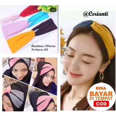 Bandana headband Silang Soulmate Chibbi / Daleman Jilbab / Bando Silang_Lynn Design