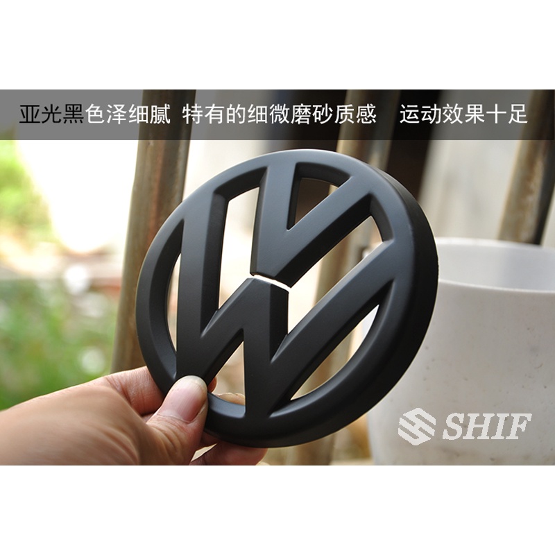 2pcs Emblem / Badge Logo Depan / Belakang Warna Hitam Matte Untuk Volkswagen Golf MK6 7 7.5