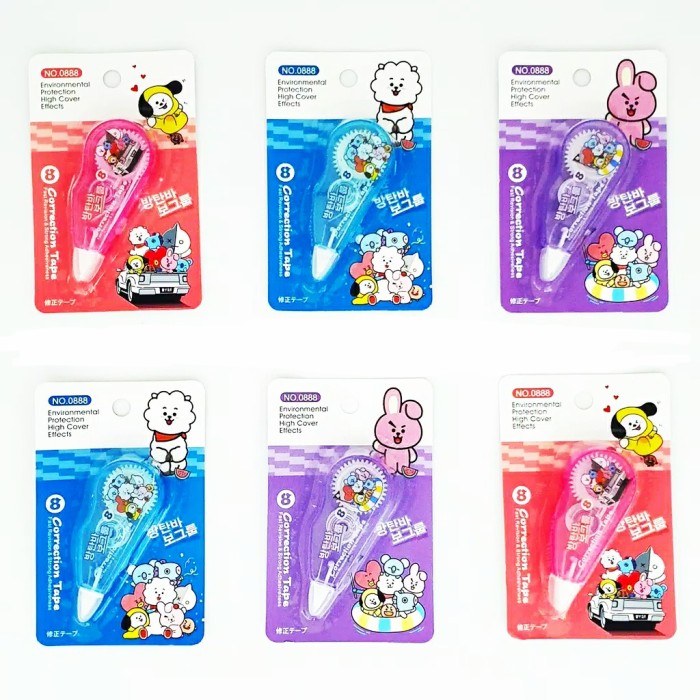 

typex bts - tipex kertas bt21 - pernak pernik bts - alat tulis bts