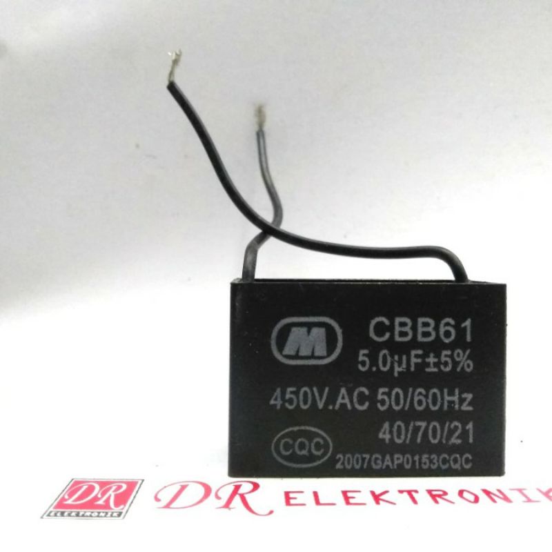 Jual Kapasitor kipas ac M bagus Kotak Hitam 5uf 5 mikro uF 450v ac 450