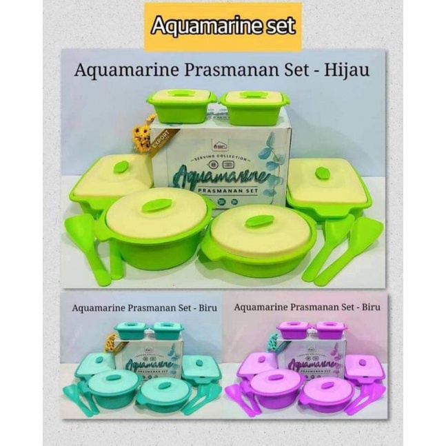 (MURAH)  PRASMANAN AQUAMARINE SET / PRASMANAN SERVING SET PLASTIK / TEMPAT MAKANAN MURAH / PRASMANAN