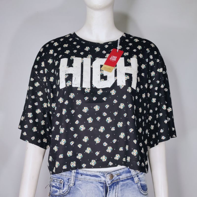 NEW T-Shirt LOGO JEANS Cropetee Wanita Terbaru AP50129 AP189RJK