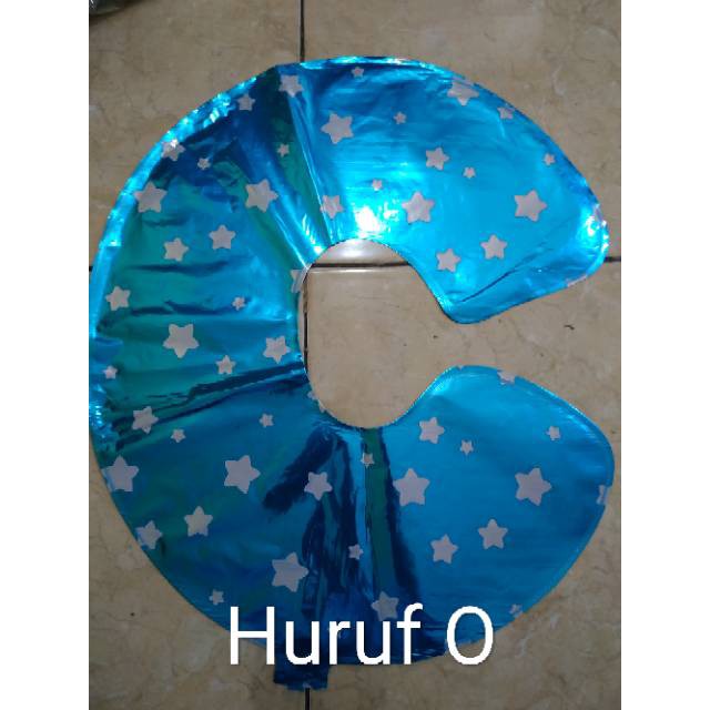 LS 597 - Balon Huruf A - J Warna Pink/Biru/Silver/Gold