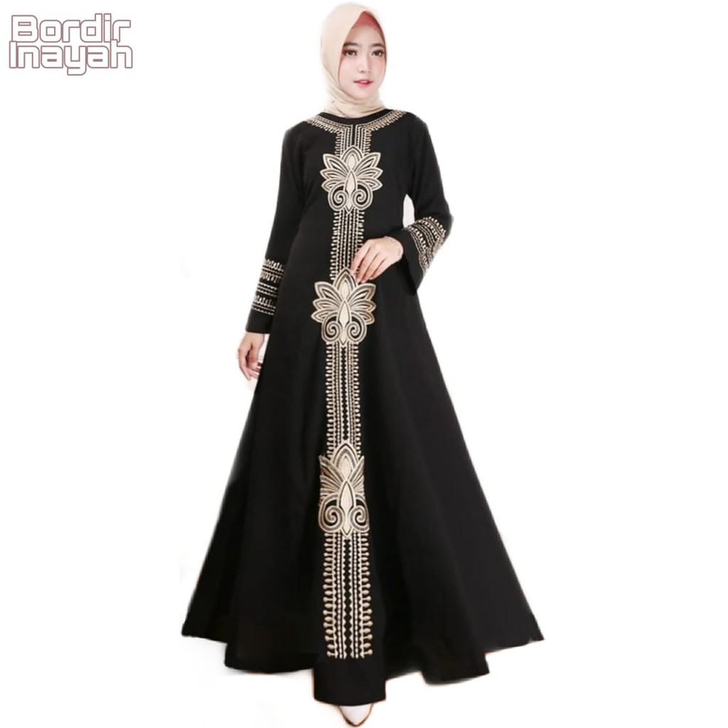 Abaya Gamis Syari Fashion Muslim Bordir Inayah Arabian