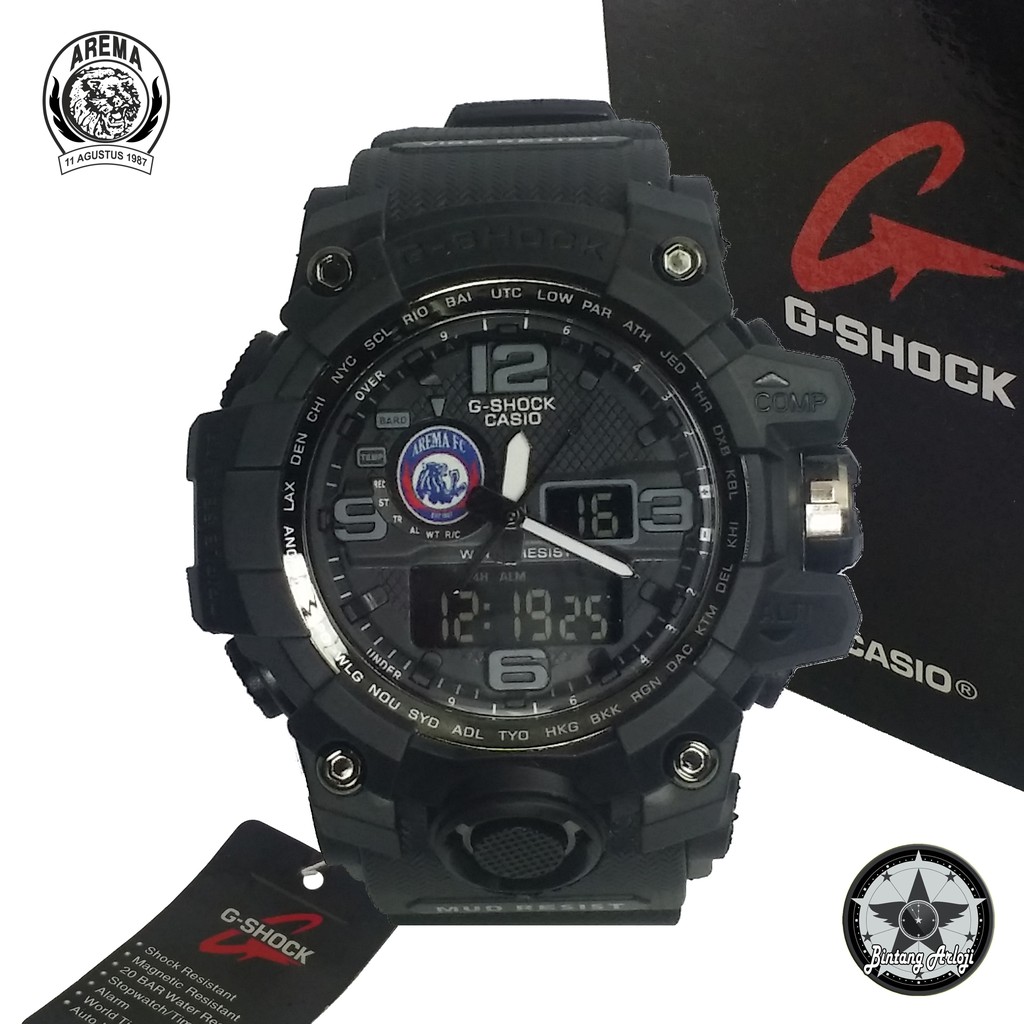 { EXCLUSIVE } JAM TANGAN AREMA DUAL TIME (FULLBLACK)