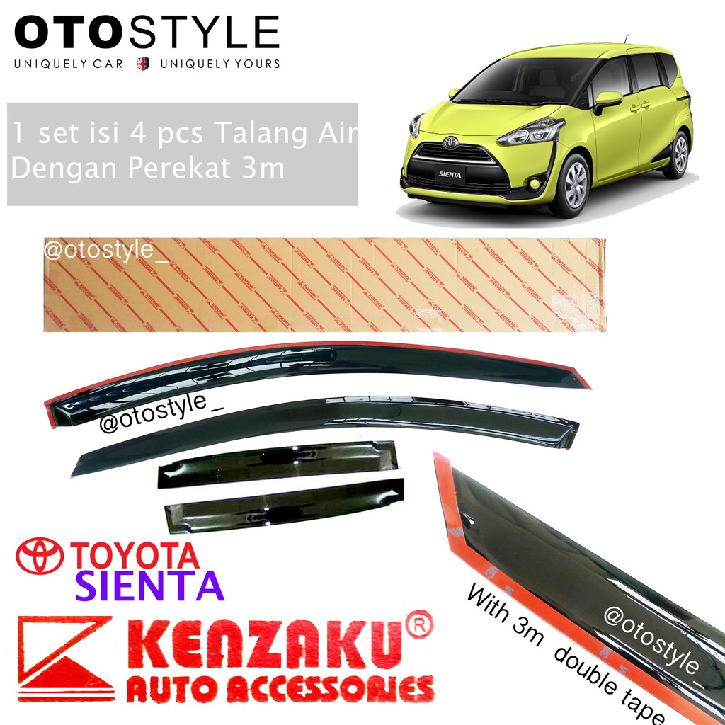 Talang Air Sienta Kenzaku Premium Toyota Sienta (Made In Taiwan) Ada Logo