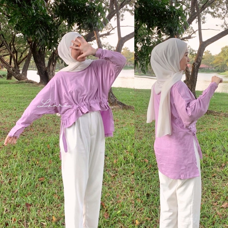 Kawa Blouse by Lanre - blouse serut blus murah kaos cewek top serut