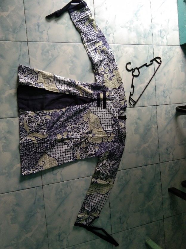 Baju Batik Blouse Stripy Navy Blouse Shakira Batik Wanita Kombinasi By Nandastore.id