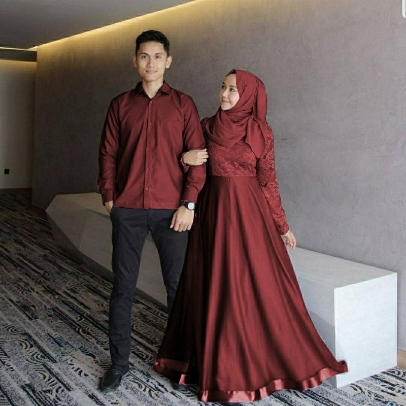 Dress Couple Agoda/Gamis Muslim/Fashion Kekinian/