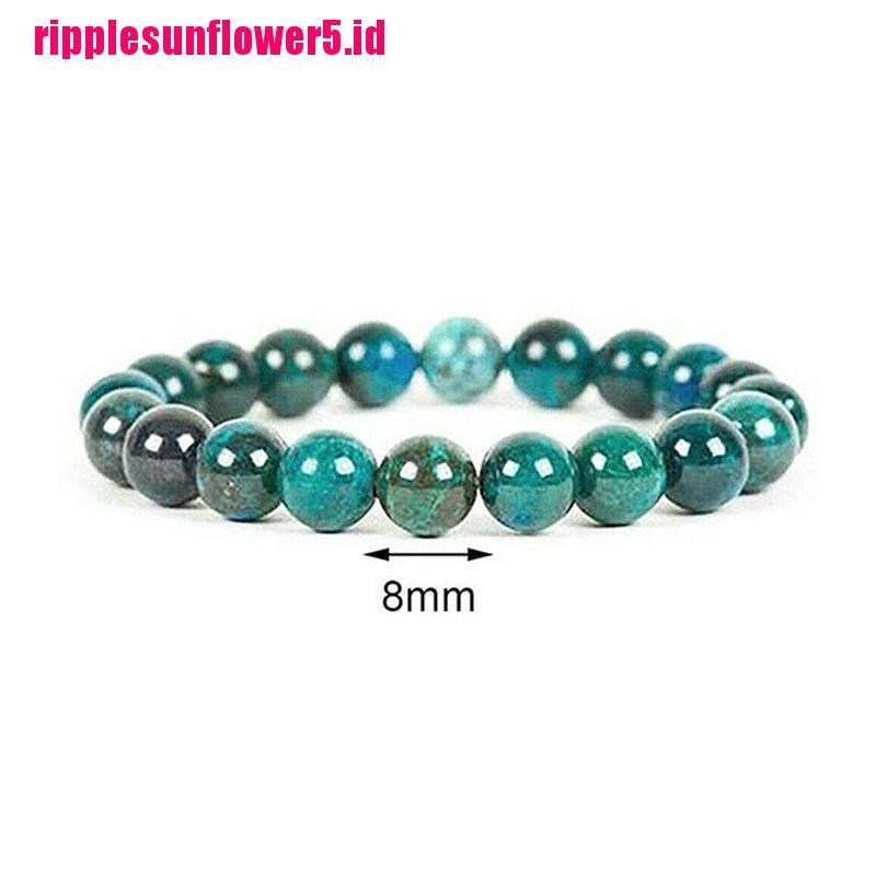 Gelang Manik-Manik Batu Malachite Chrysocolla Ukuran 8mm Untuk Pria