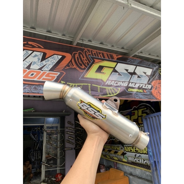 slincer model bulat pucuk trompet original gss racing muffler
