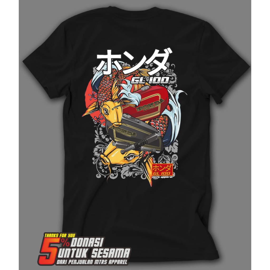 Jual Kaos Honda Gl 100 Koi Hokky Kaos Honda Gank Baju Motor Honda Pria