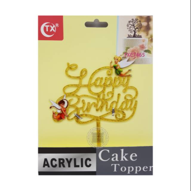Cake Topper Happy Birthday Tinkerbell Topper Kue