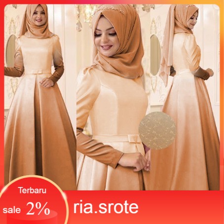 Baju Gamis Syari Wanita Terbaru Parissa Maxy Dress Katun Kotak Murah Model Gamis Lebaran 2020