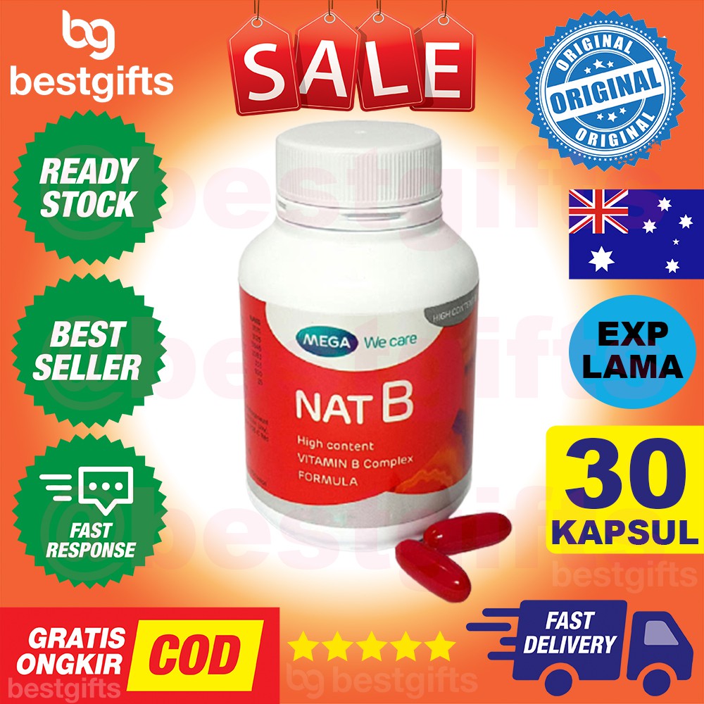 MEGA WE CARE NAT B VITAMIN VIT B COMPLEX FORMULA KECEMASAN DEPRESI STRESS MIGRAIN KOMPLEKS 30 KAPSUL