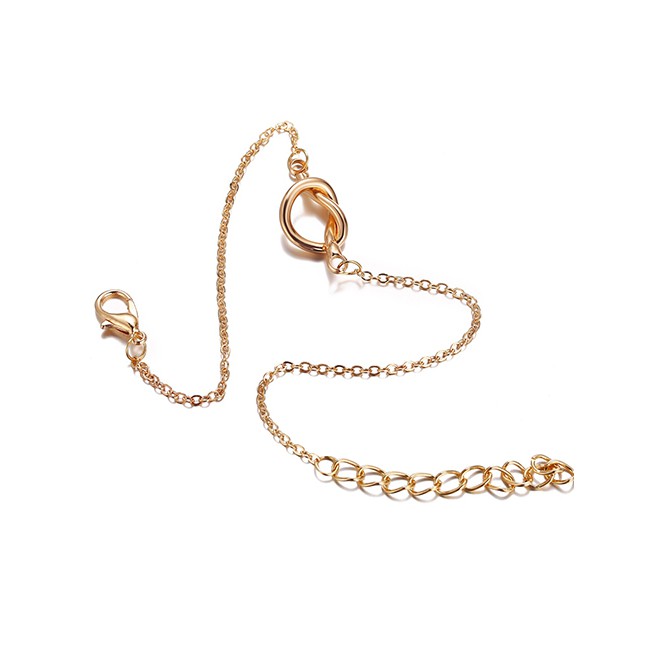 LRC Gelang kaki Fashion Gold Alloy Concentric Chain F76905