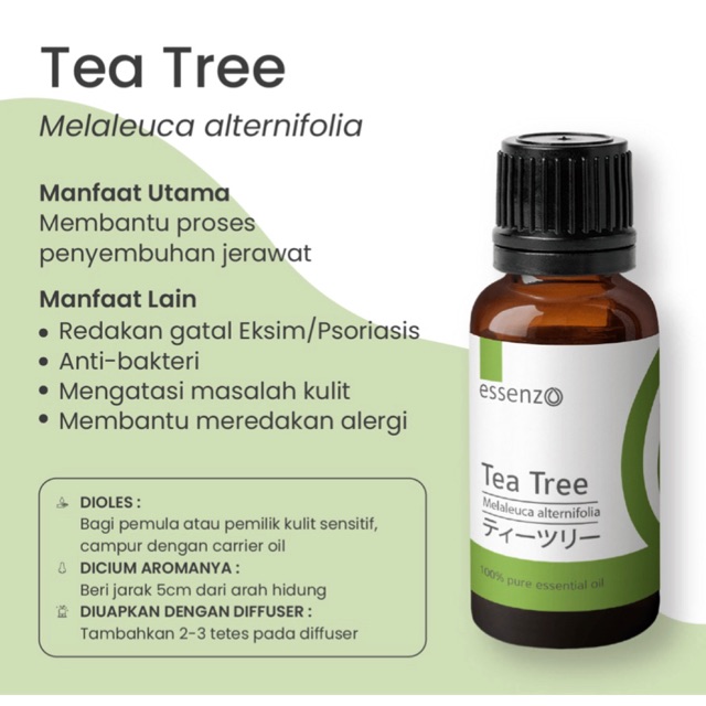 Original 100% - Essenzo Tea Tree Essential Oil 20 ml