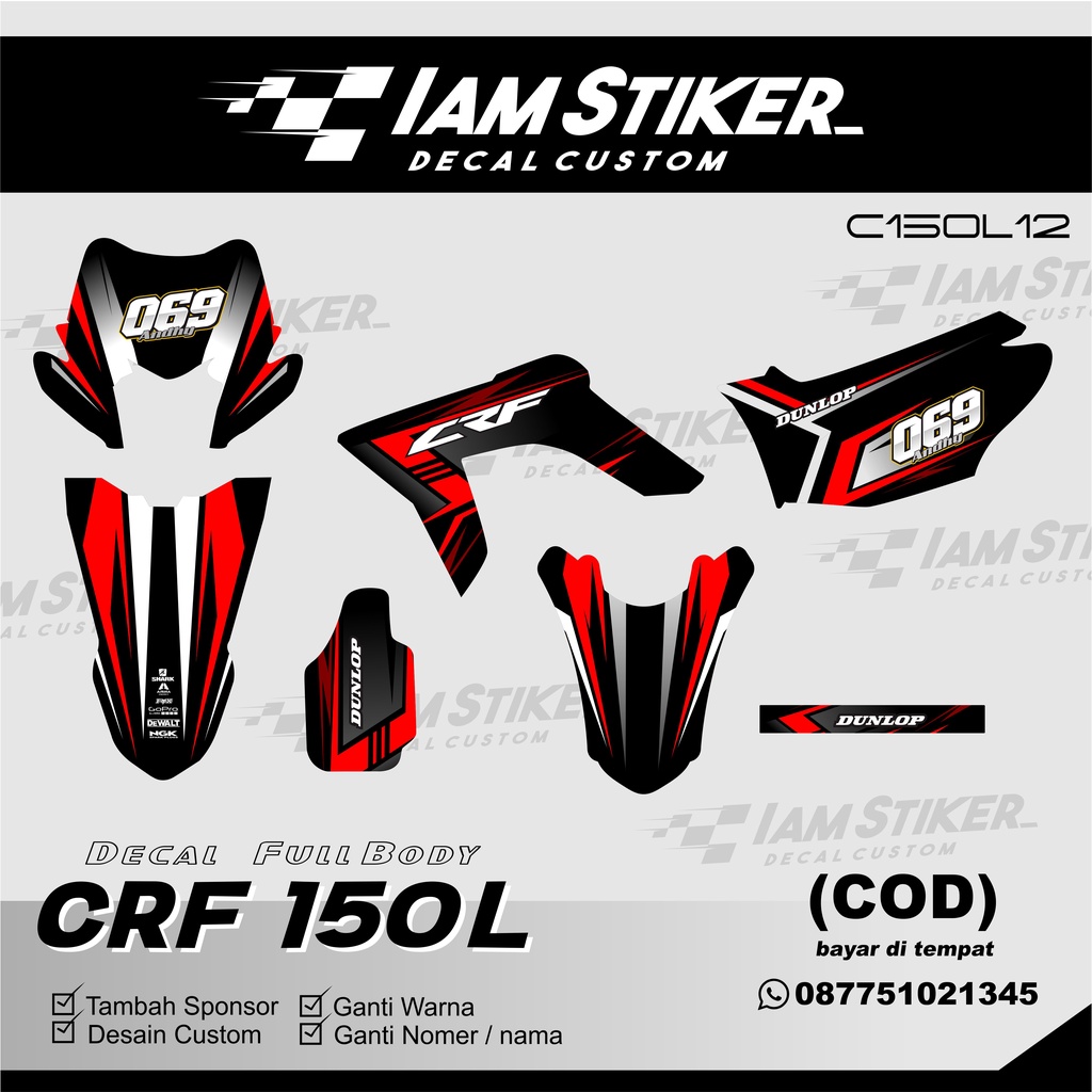 DECAL SUPERMOTO MILITAN ORIGINAL CRF 150L