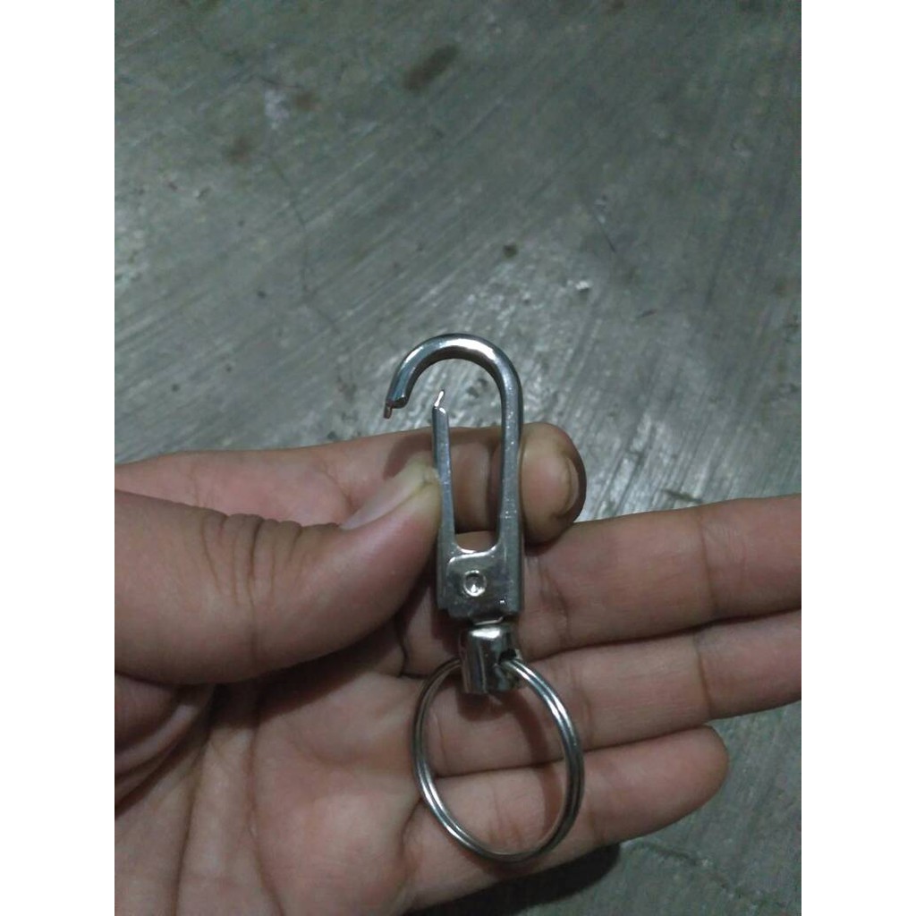 Gantungan Kunci ganci kait per quick release Besi Single Ring