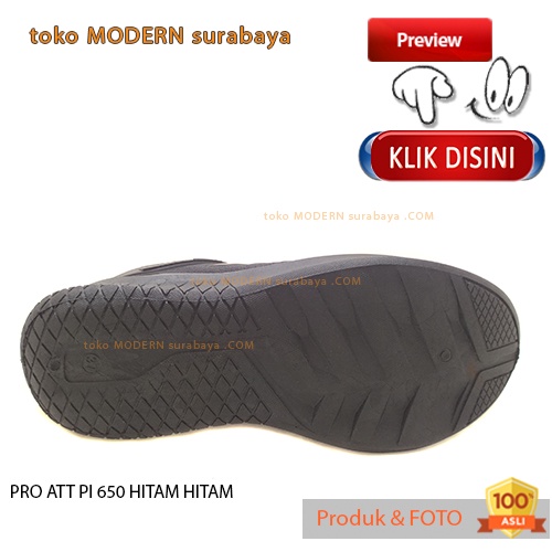 Sepatu pria sepatu casual sneakers tali PRO ATT PI 650 HITAM HITAM