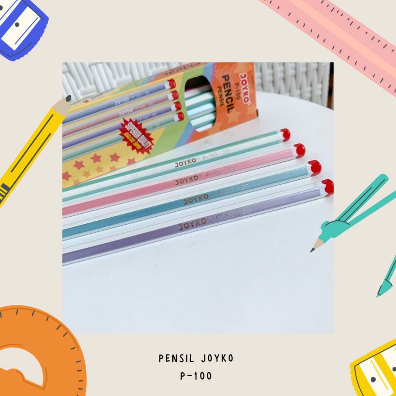 PENSIL 2B JOYKO P-100 PENSIL JOYKO 2B P 100 KEBUTUHAN ANAK SEKOLAH