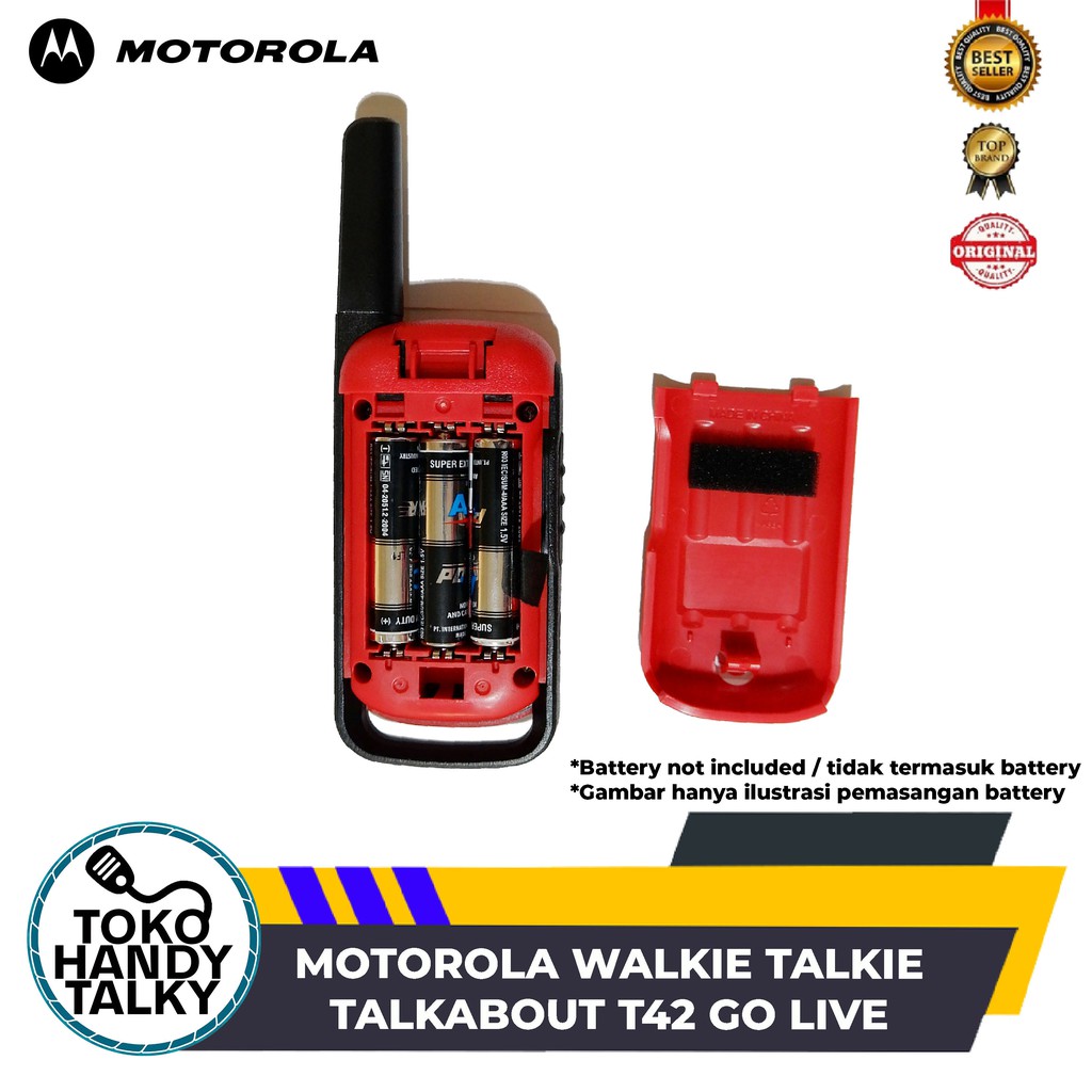 MOTOROLA WALKIE TALKIE TALKABOUT T42 GO LIVE NEW ORIGINAL GARANSI RESMI POSTEL