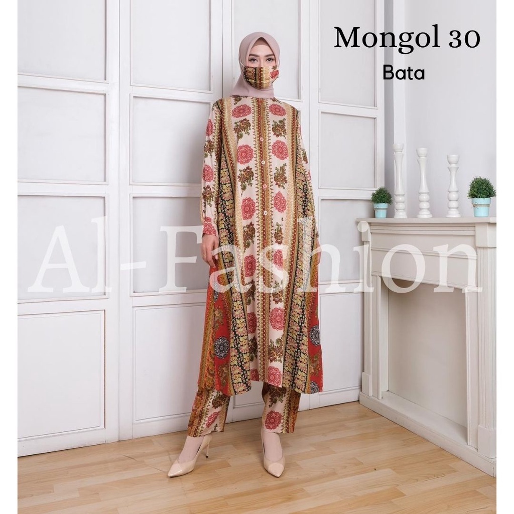 ABA agenbaju ONE SET SETELAN LONG TUNIK&CELANA PANJANG SET MONGOL