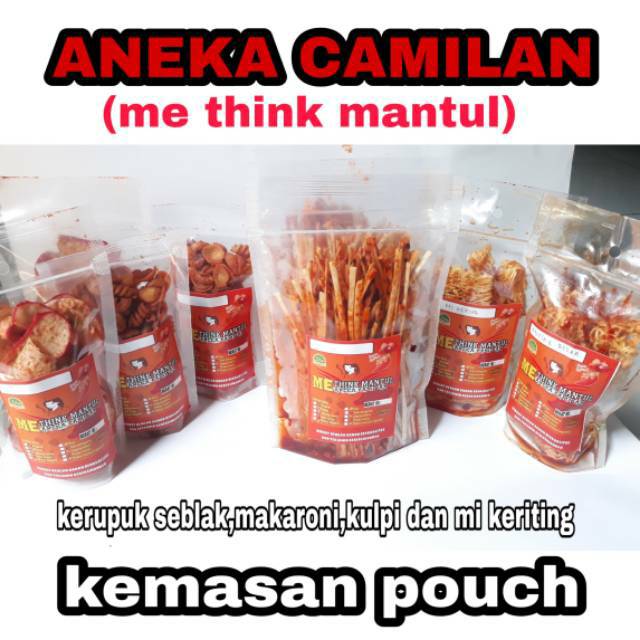 

[Kemasan pouch] aneka camilan Makaroni / mi kriting / kerupuk seblak