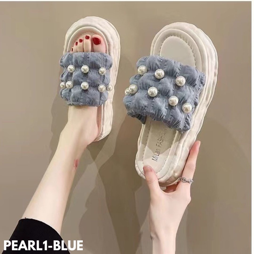 SANDAL WANITA SLIP-ON PRAKTIS GET IT NOW DAN JADI TINGGI WES KEREN BAHAN PVC IMPORT PEARL1