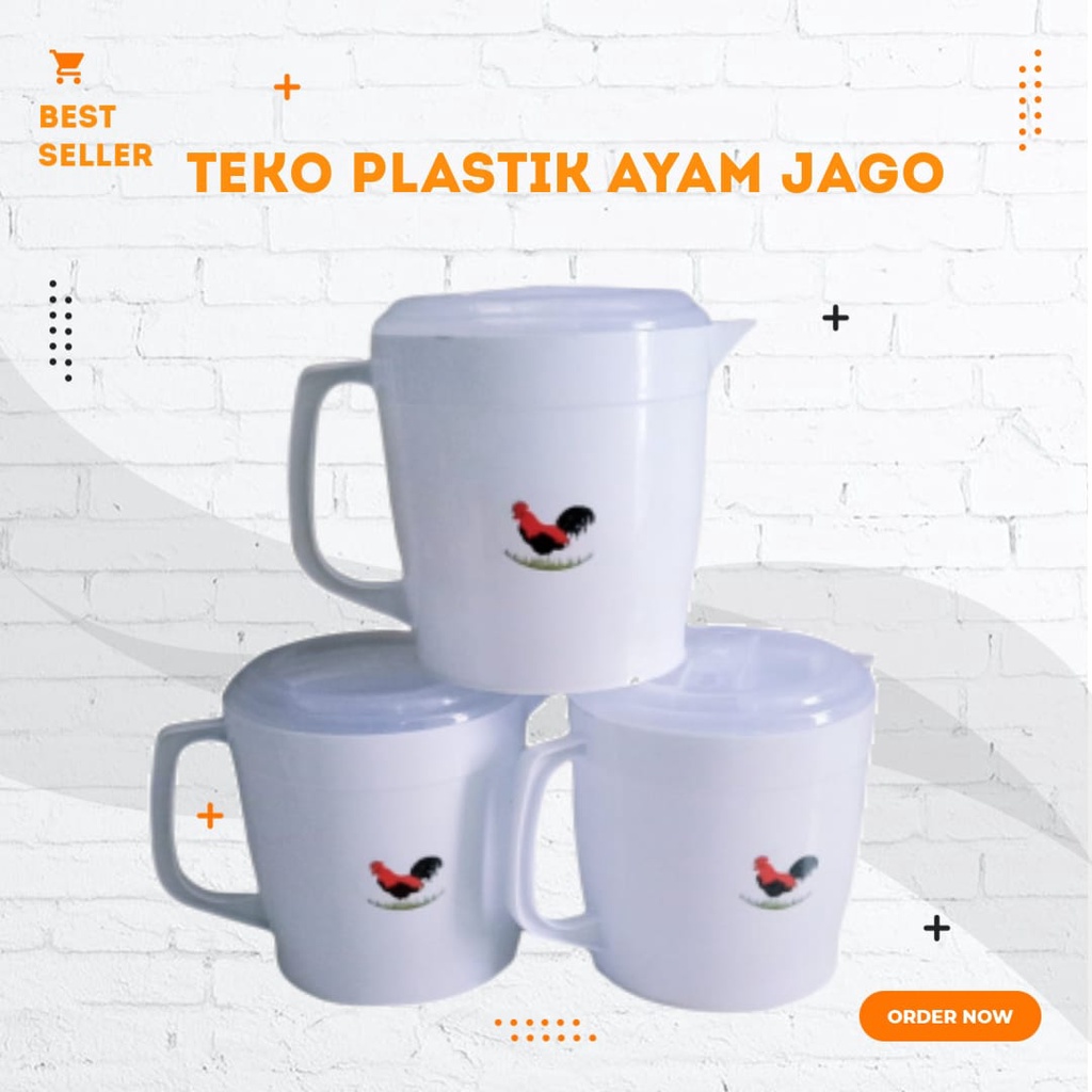 Teko Plastik Ayam Jago 1,5 Liter / Teko Plastik Murah Ayam Jago