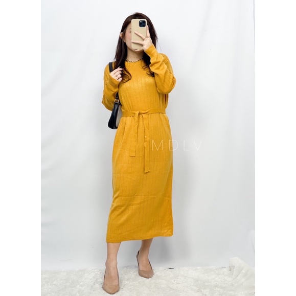 MDLV ~ Maxi Manna Rajut Long Dress Maxi Rajut Fashion Wanita