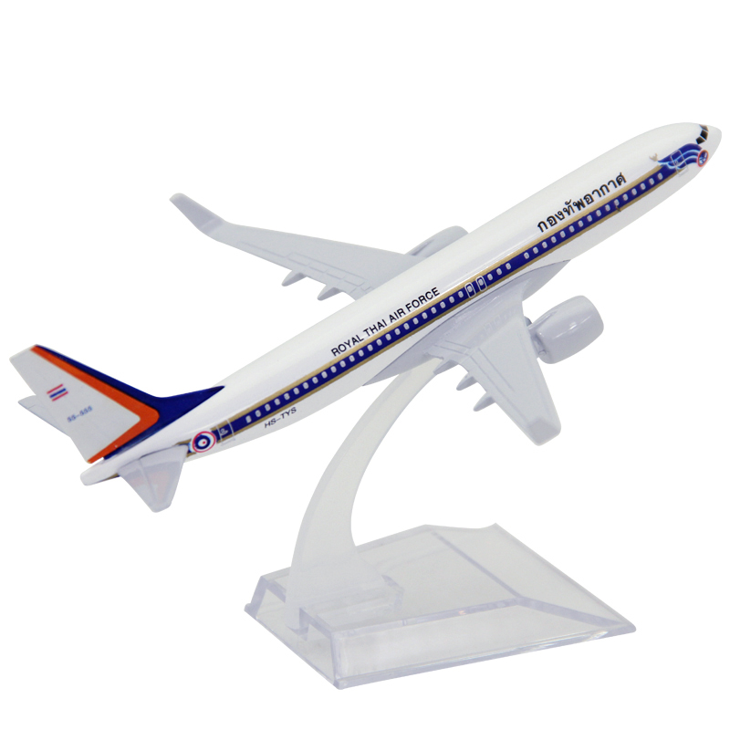 Royal Thai B737 Pesawat Model Thailand Airlines Boeing 737 Pesawat Terbang Model Die Cast Metal Kado 16CM