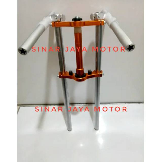 Segitiga shock depan ayam jago avacham  plus stang  15 drajat  diameter as 26m  mio . sporty. Smiel