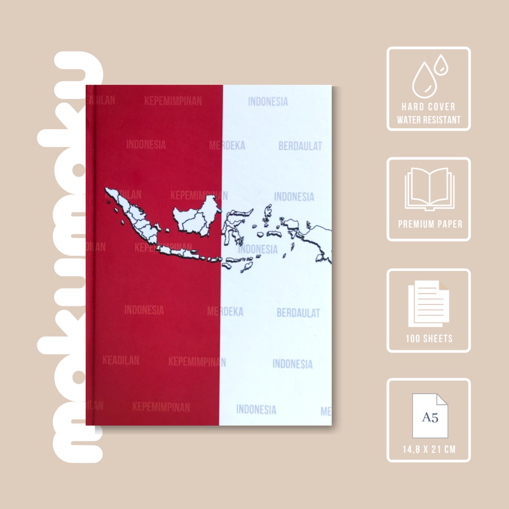 

Buku Tulis / Notebook Hardcover Motif INDONESIA