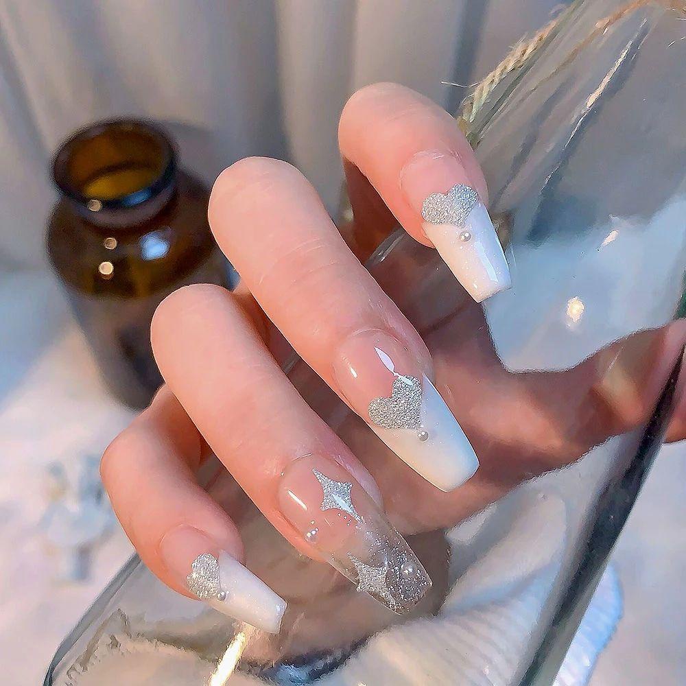 Needway   Stiker Kuku Wanita Korea Kupu-Kupu Bintang Cinta Beruang DIY Nail Decals