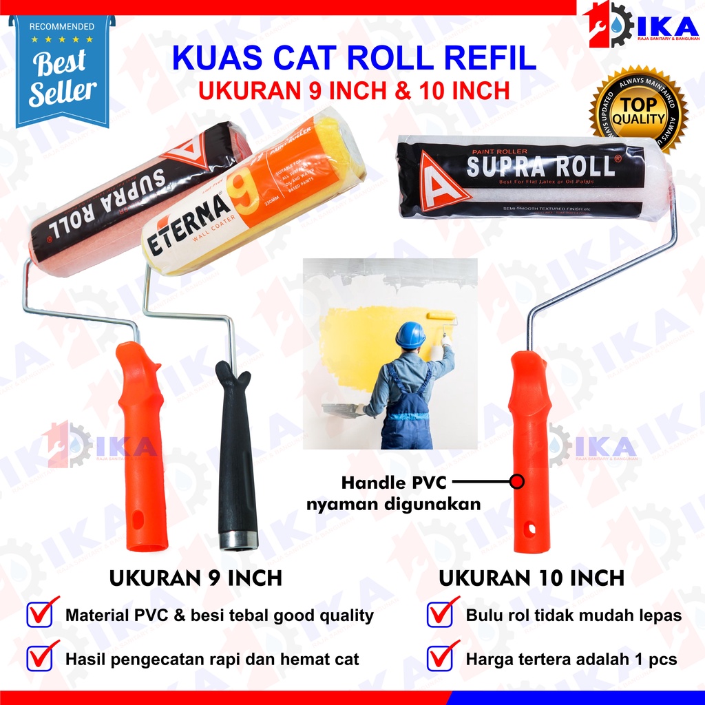 KUAS ROLL CAT UNTUK NGECAT TEMBOK 9 INCH ROLLING BULU KUAS ROLL 100% ORIGINAL