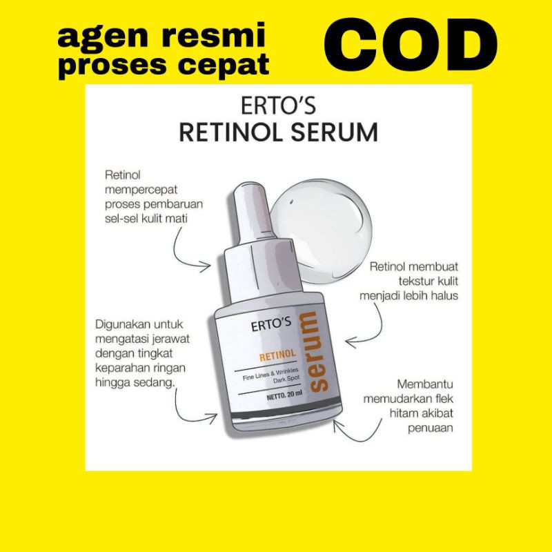 ERTOS RETINOL SERUM UNTUK NODA HITAM, BEKAS JERAWAT, DAN KERUTAN