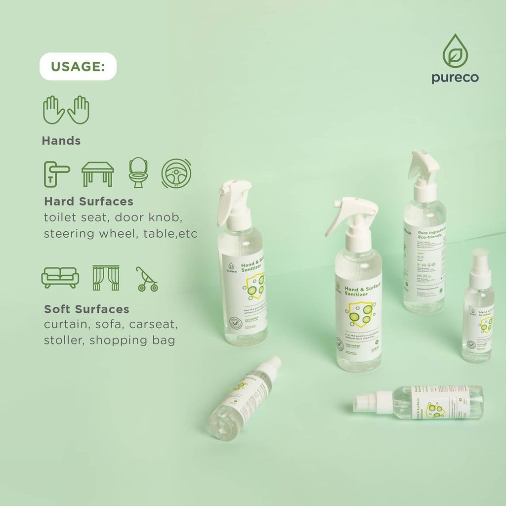 Pureco Hand &amp; Surface Sanitizer 60ml &amp; 250ml