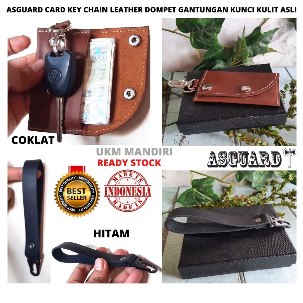 ASGUARD KEY CHAIN WALLET LEATHER KCL01 Dompet Gantungan Kunci Mobil Motor Kulit Asli Ori