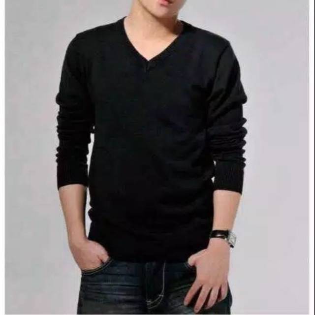 Atasan/Sweater Rajut Pria  V Neck Pria