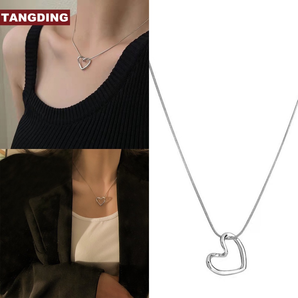 【COD Tangding】Kalung Bentuk Hati Model Hollow Untuk Wanita