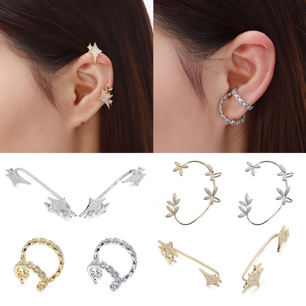 Lily Maple Leaf Ear Wrap Pesta Untuk Wanita Pria Hadiah Natal Perhiasan Hadiah Hari Valentine Anting Tragus